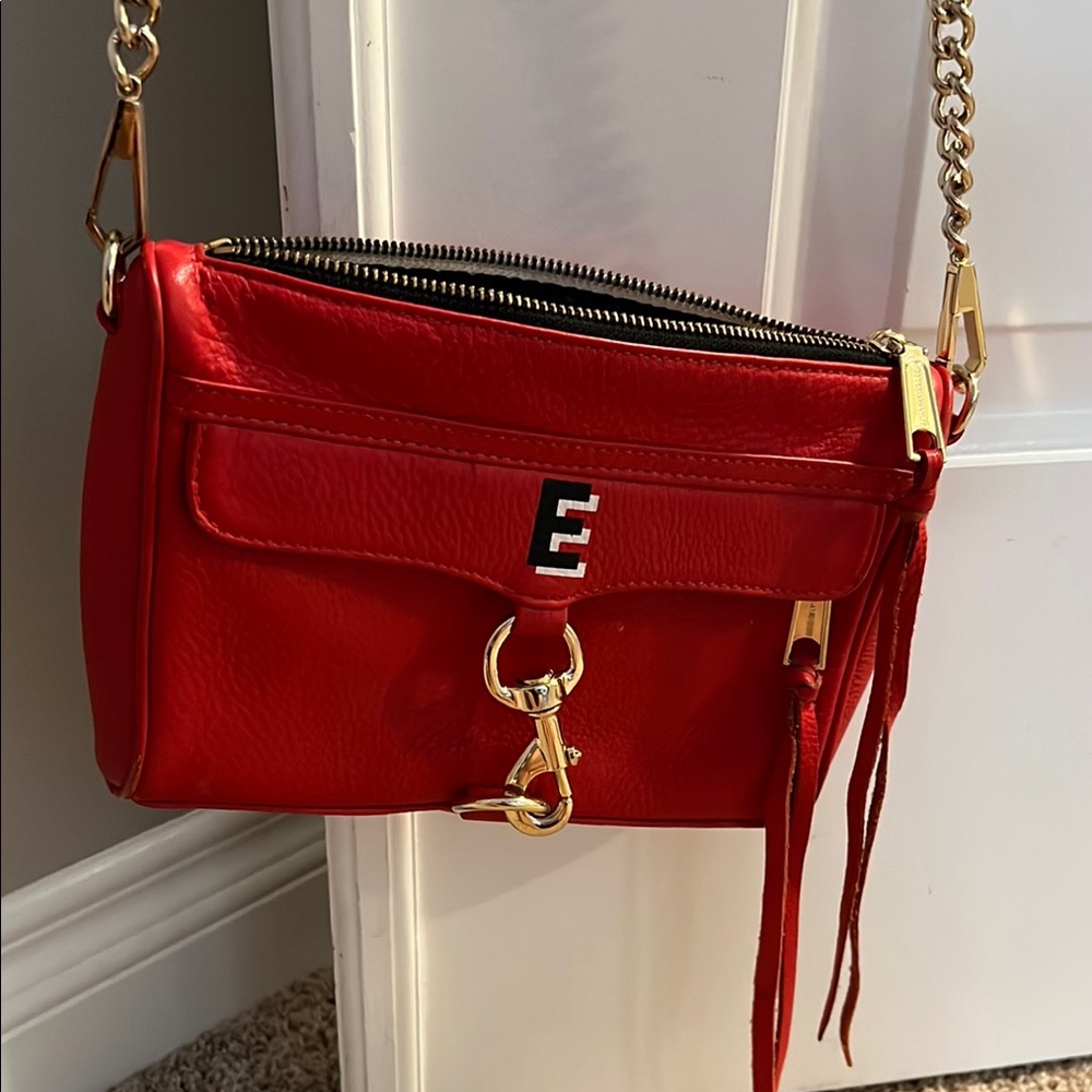 Rebecca Minkoff Mini M.A.C. Red Leather Crossbody Inital Bag